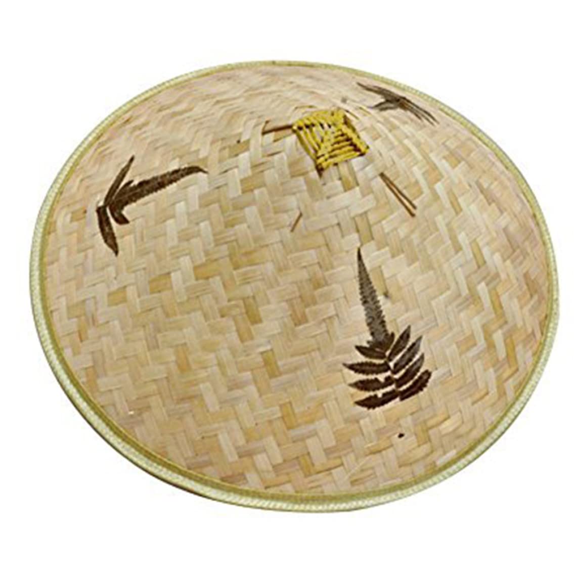 Pastoralist Unisex Colorful Asian Bamboo Coolie Hat, Japanese Weave Straw Hat, Vietnamese Farmer