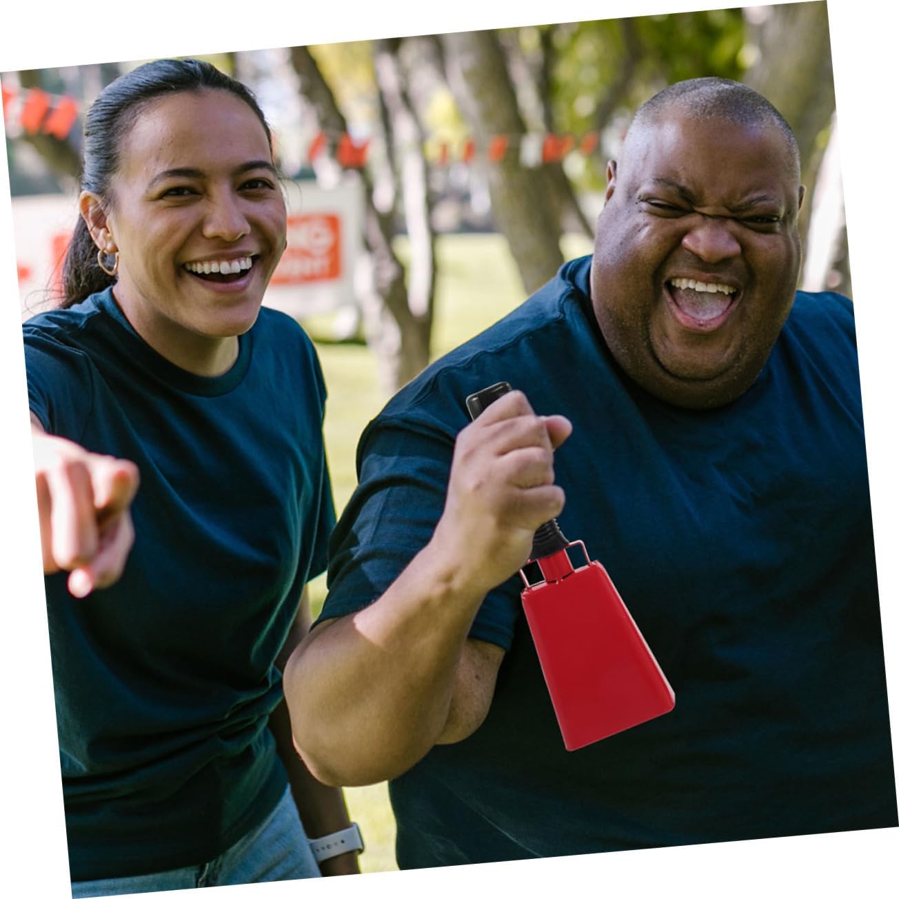 Toddmomy 2pcs Loud Metal Cowbells Hand Percussion Bells for Parties Sports Game Noise Makers