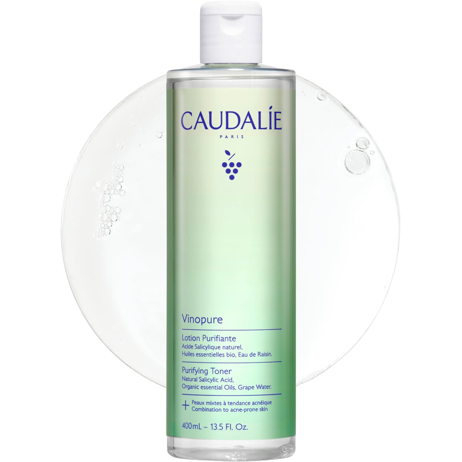 Caudalie Vinopure Salicylic Acid Pore Minimizing Toner 13.5 Fl Oz (Pack of 1)