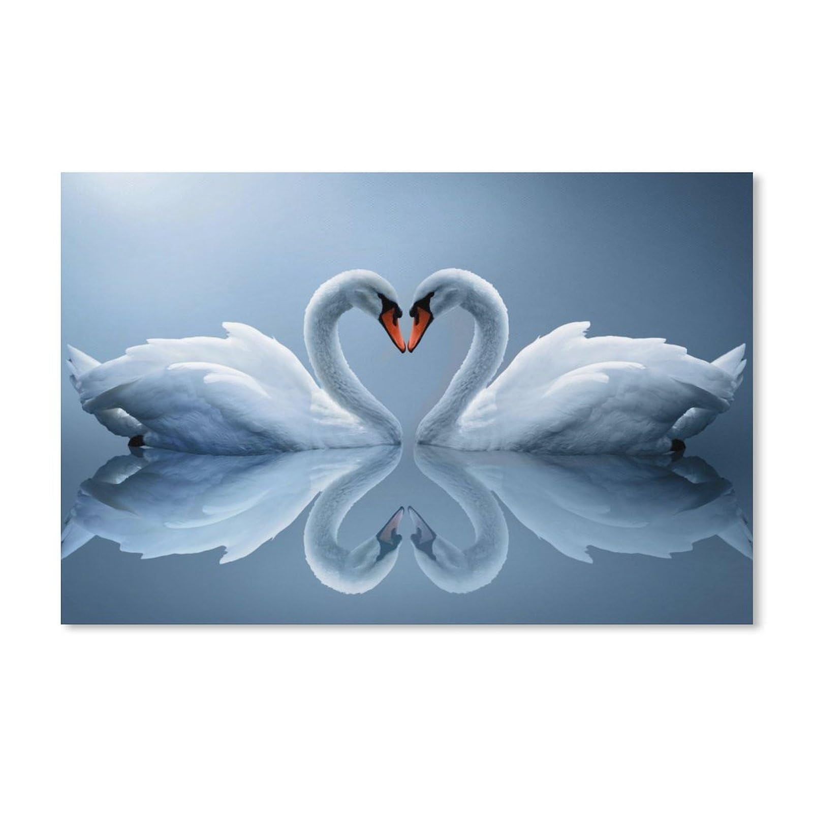 PGCKSK DIY Diamond Painting Set，White Swan Couple, Love Heart-Shaped, Reflection，5D Diamond Art, Full Drill Crystal Rhinestones for Crafts Embroidery Kit, Wall Canvas Décor（40x50cm）-262
