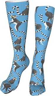 702 Unisex Work Socks Lemurs Trainer Socks Funky Athletic Socks Anti Sweat Socks For Women Football 50Cm