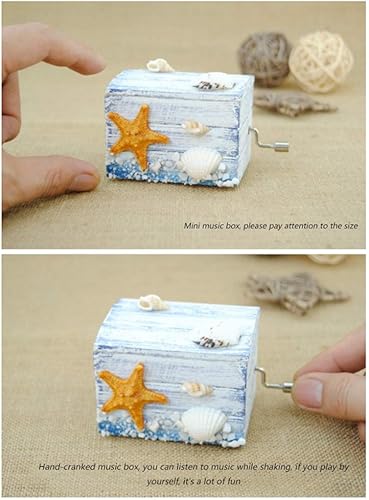 Miniatura 6 de AVEO Caja de música Ocean Musical Box, cajas de música de manivela, caja de música de madera, mini caja de música, caja de música de regalo