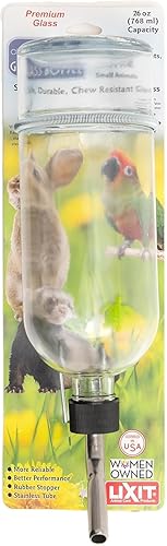 Lixit Botellas de Agua con Lado Plano y a Prueba de Mordidas para Conejos, Hurones, Ratas, Pájaros, Hámsters, Cobayas, Chinchillas, Jerbos y Otras