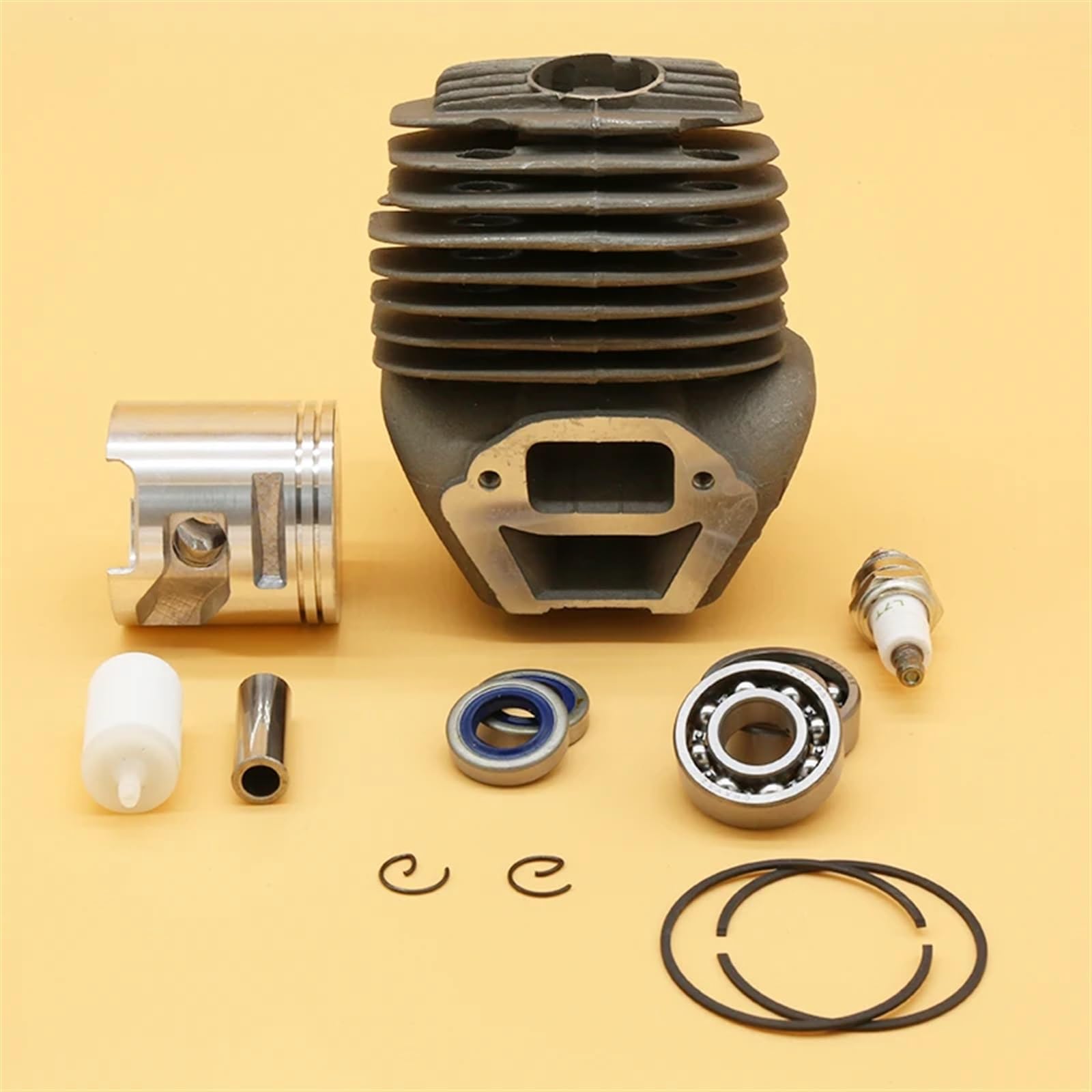 Wivplex Kits de bujías con cojinetes de Bolas ranurados y pistón cilíndrico de 51 mm for HUSVARNA, K750 K760, Piezas de Motor de Motosierra de jardín con Corte de Potencia Pistón del Motor(K760)
