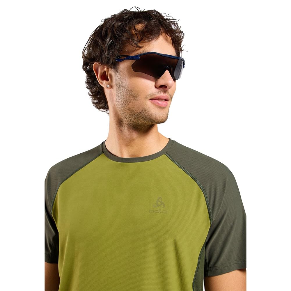Odlo X-ALP Trail Camiseta de Running Hombres Verde - Guacamole - Deep Depths XL
