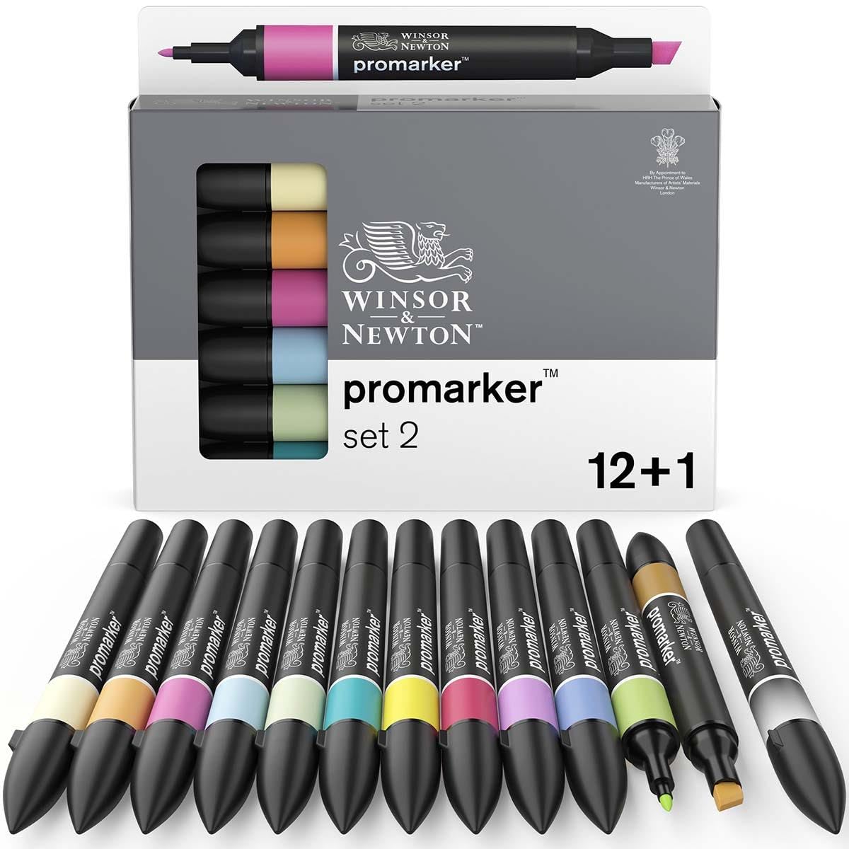 Letraset ProMarker zestaw nr 2 – 1 opakowanie (12 kolorów i blender)