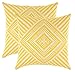 TreeWool - Pack de 2 - Caleidoscopio Acento Decorativo Fundas de cojín, 100% Algodón (40 x 40 cm, Amarillo)