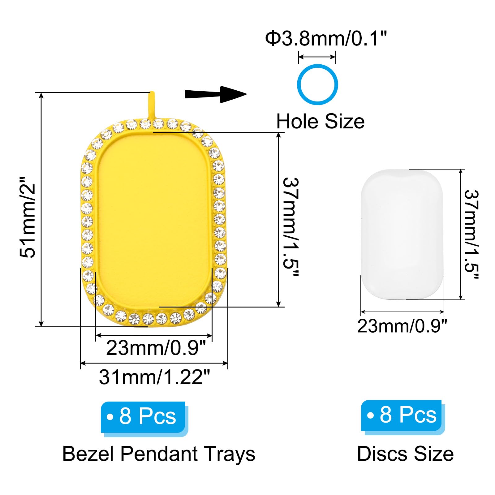 PATIKIL 1" Blank Picture Pendants - Image 2