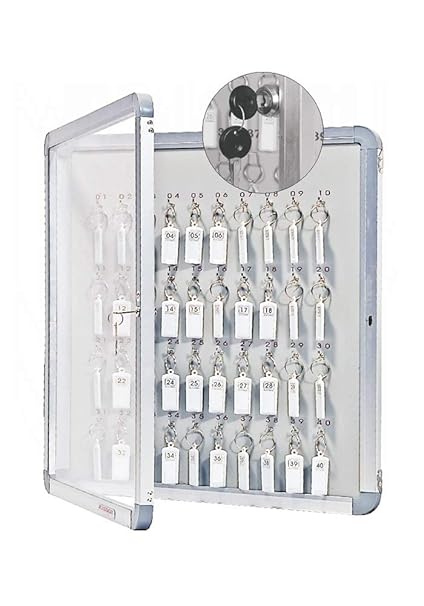 Alkosign Standard Aluminium Safe Lock Cabinet with Wall Mount Acrylic Cover Key Cabinets 50 Keys -AKB 50 - (620mm X 500mm)