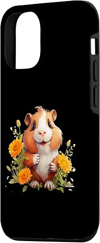 Miniatura 5 de iPhone 12 mini Guinea Pig with Flowers for a Guinea pig Lover Case
