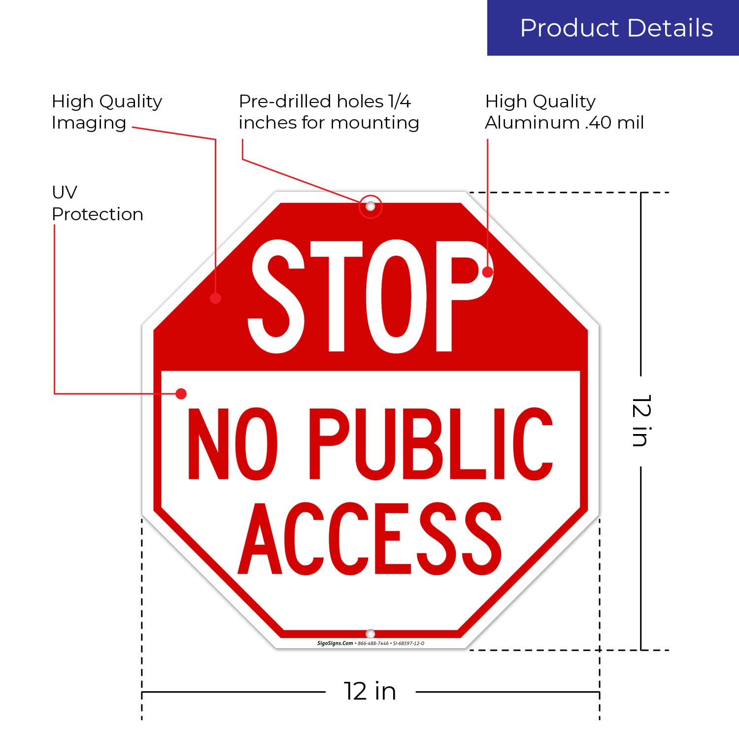 【新品未使用】SIGO SIGNS セキュリティアラート看板 Think Safety Sign, 12x12 Inches, Rust Free .040 Aluminum