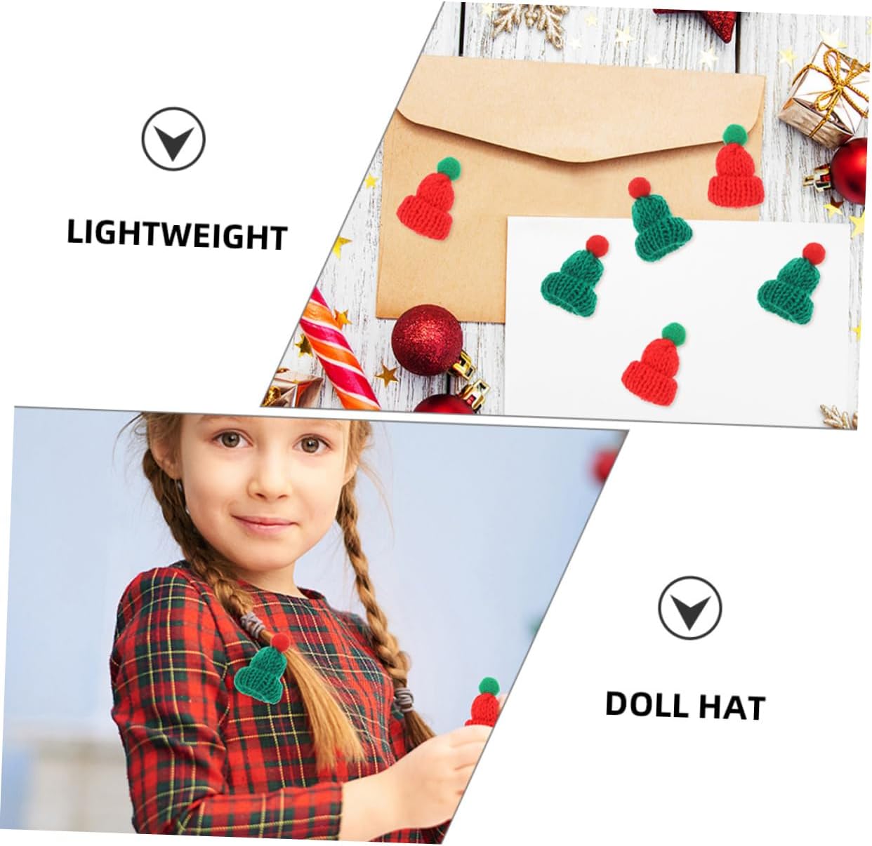 Mini Christmas Knit Hats Xmas DIY Craft Ornaments 100pcs