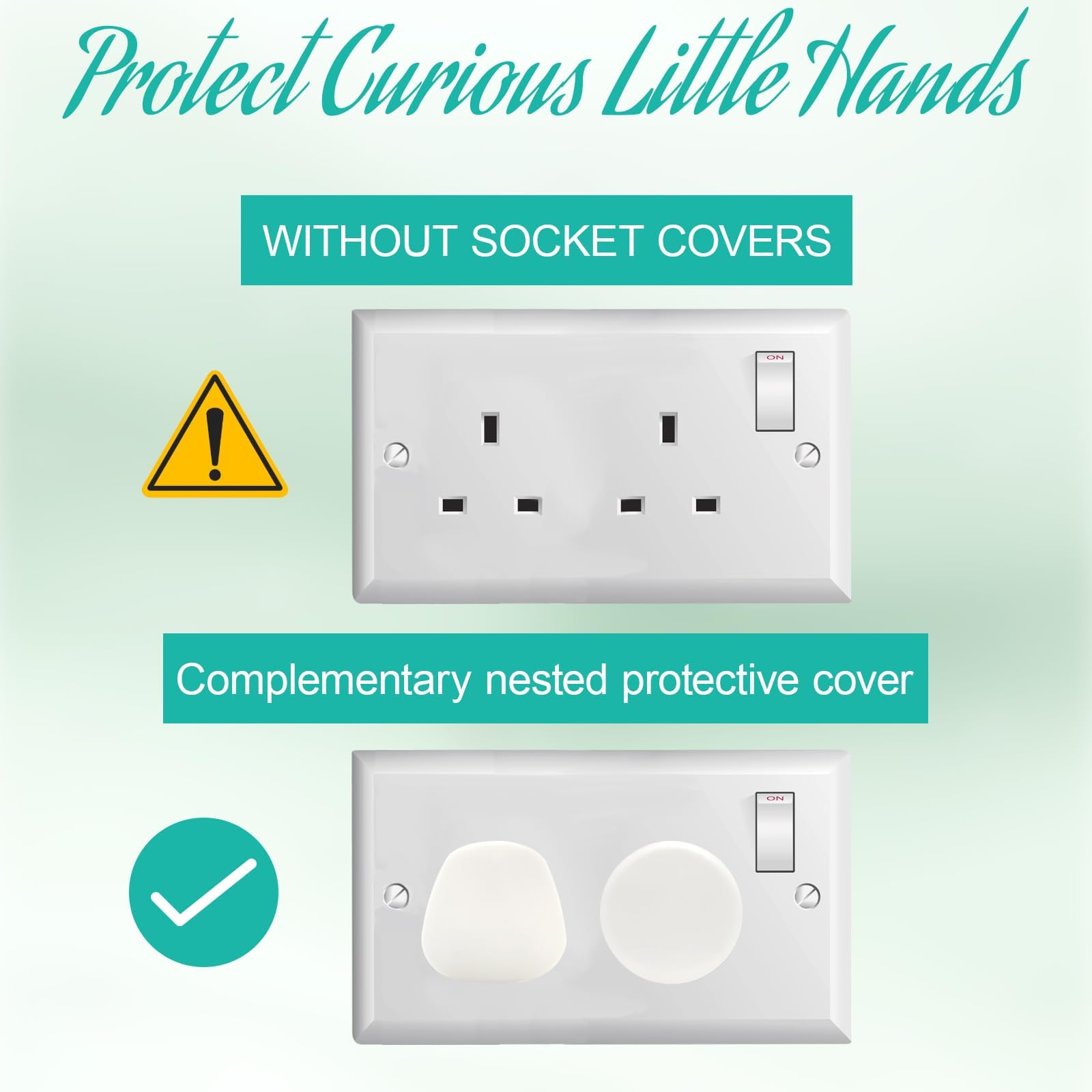 15 Pcs Socket Covers, Plug Covers for Sockets UK,Child safety White, Parent-Designed, Family-Trusted - Image 3