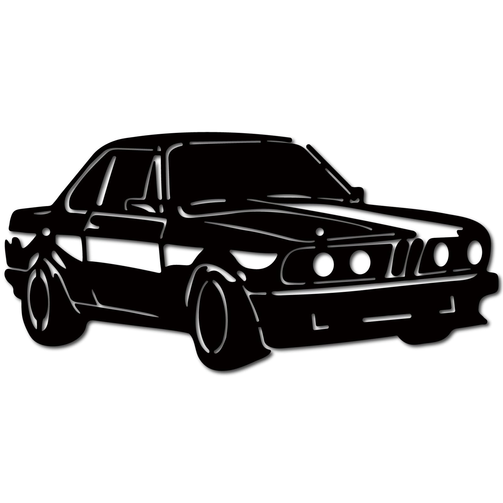 CREATCABIN Arte de Pared de Metal para Coche, Esculturas de Pared Negras, Decoración Del Hogar, Silueta Automotriz, Letrero de Vehículo Vintage, Adorno Colgante, Obra de Arte para Entusiastas de los C