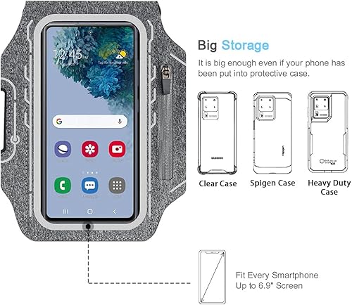 Miniatura 10 de JEMACHE Brazalete de running para Samsung Galaxy S23 Ultra, S22 Ultra, S21 Ultra, S23 Plus, S22 Plus, S21 Plus, entrenamiento de gimnasio con