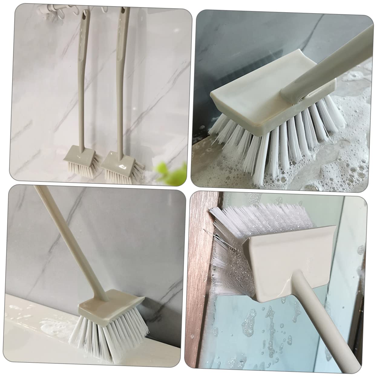 Cepillo de limpieza de azulejos de bañera y piscina, cepillo de lechada y cepillo de baño, herramienta eficaz de limpieza de suelos para eliminar manchas y suciedad, estropajo resistente para uso