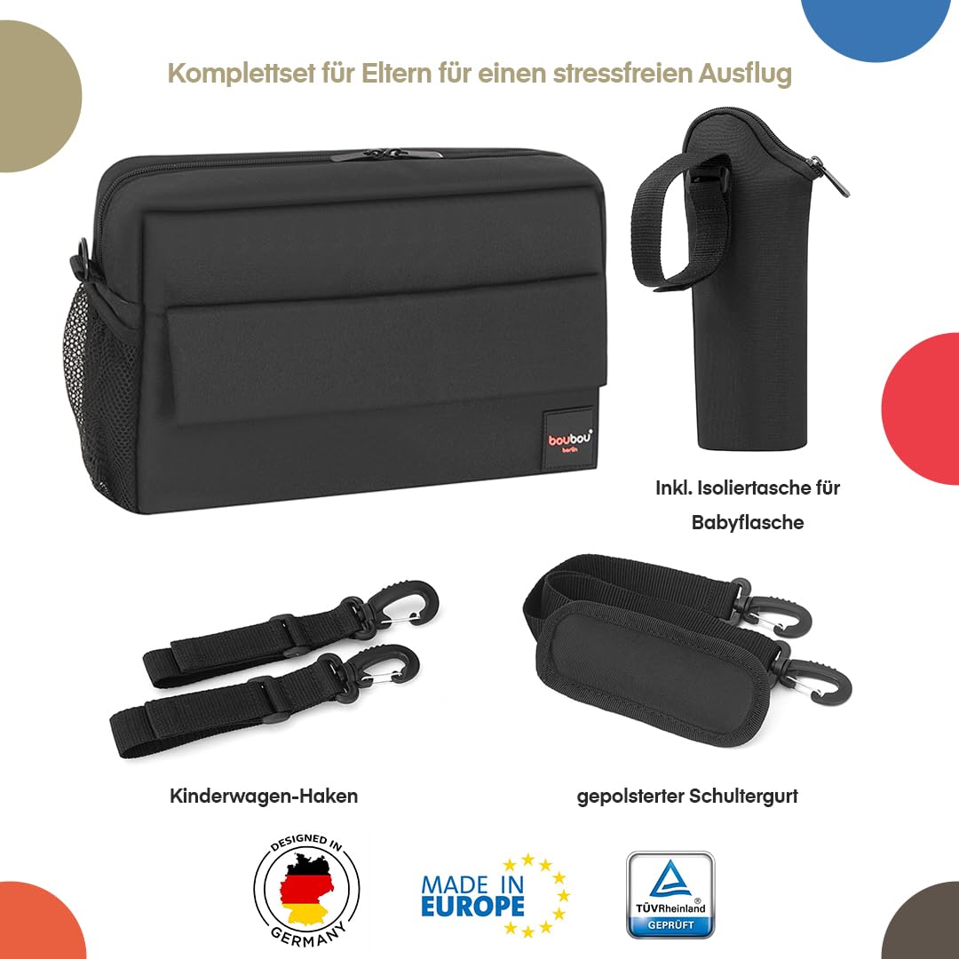 Kinderwagen-organizer met geïsoleerde bekerhouder, universele