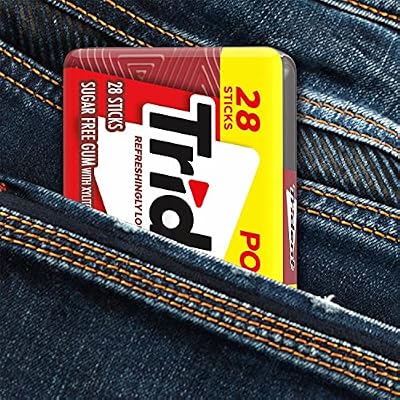 Trident Cinnamon Sugar Free Gum, 6 Pocket Packs of 28 Pieces (168 Total Pieces)