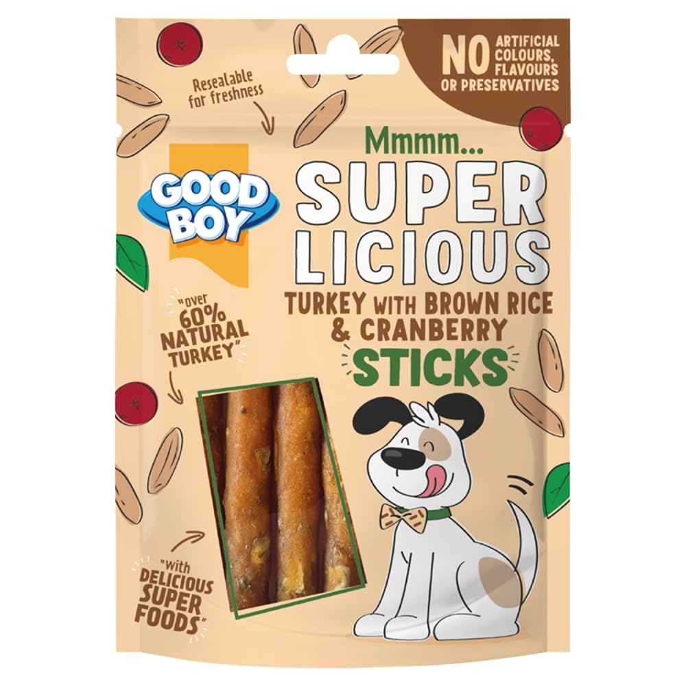 Good Boy Superlicious Sticks Turkey Dog Treats 70g
