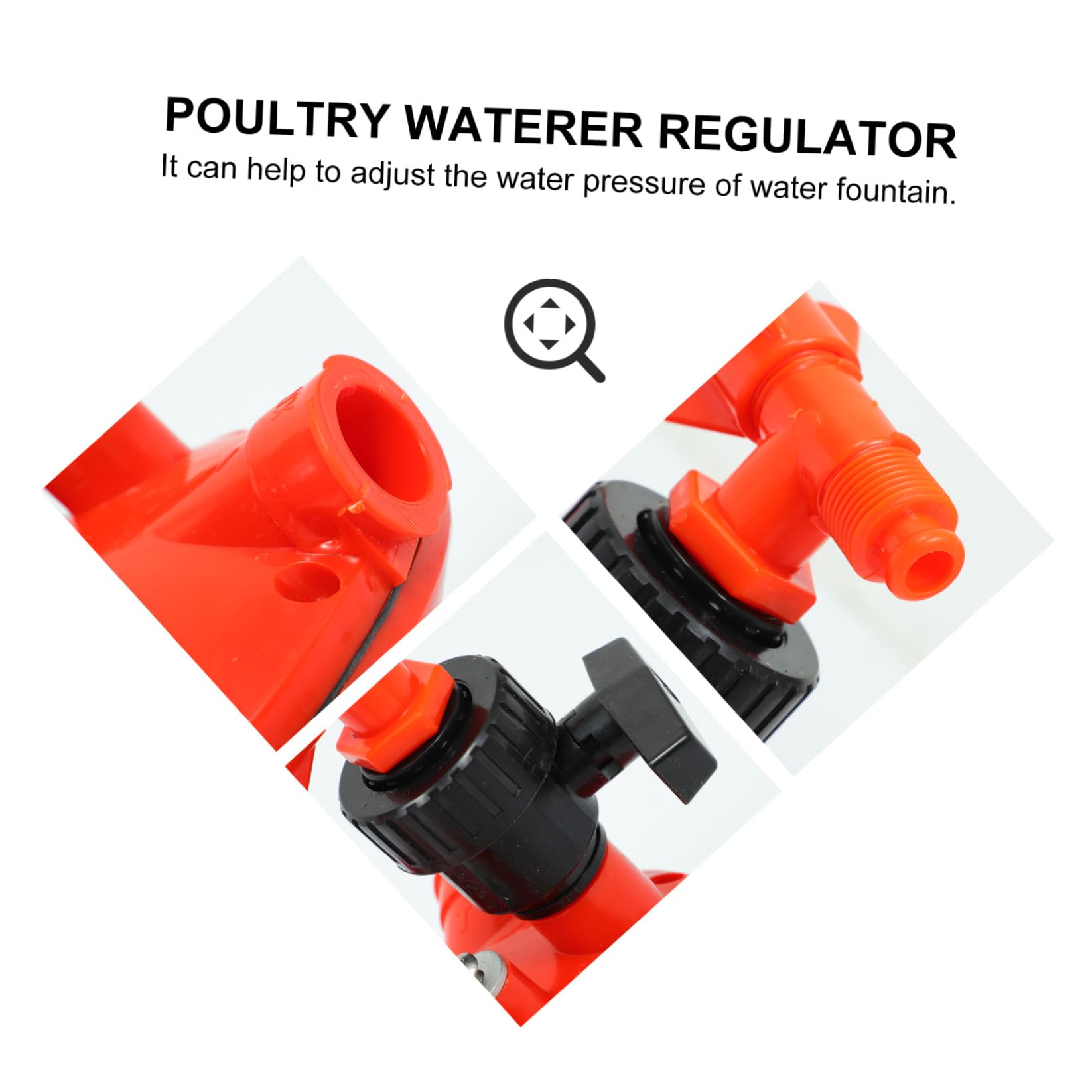 DOITOOL Abbeveratoio per Galline in Plastica Regolatore di Pressione con Meccanismo Anti-perdita, Accessorio per Allevamento Pollame Rosso per Controllo Acqua
