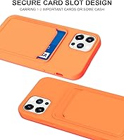 Vista 2 de Funda de silicona para tarjetas, funda protectora que absorbe los golpes con soporte para tarjetas, funda delgada y suave compatible con iPhone