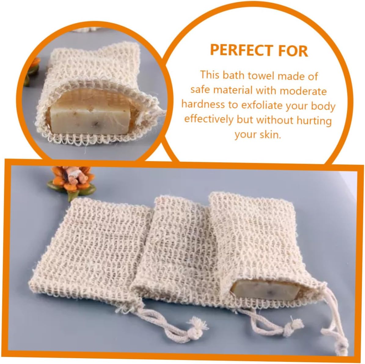 5pcs Handmade Soap Mesh Bags Soap Pouches Exfoliating Foaming Pouches for Travel Shower Supplies