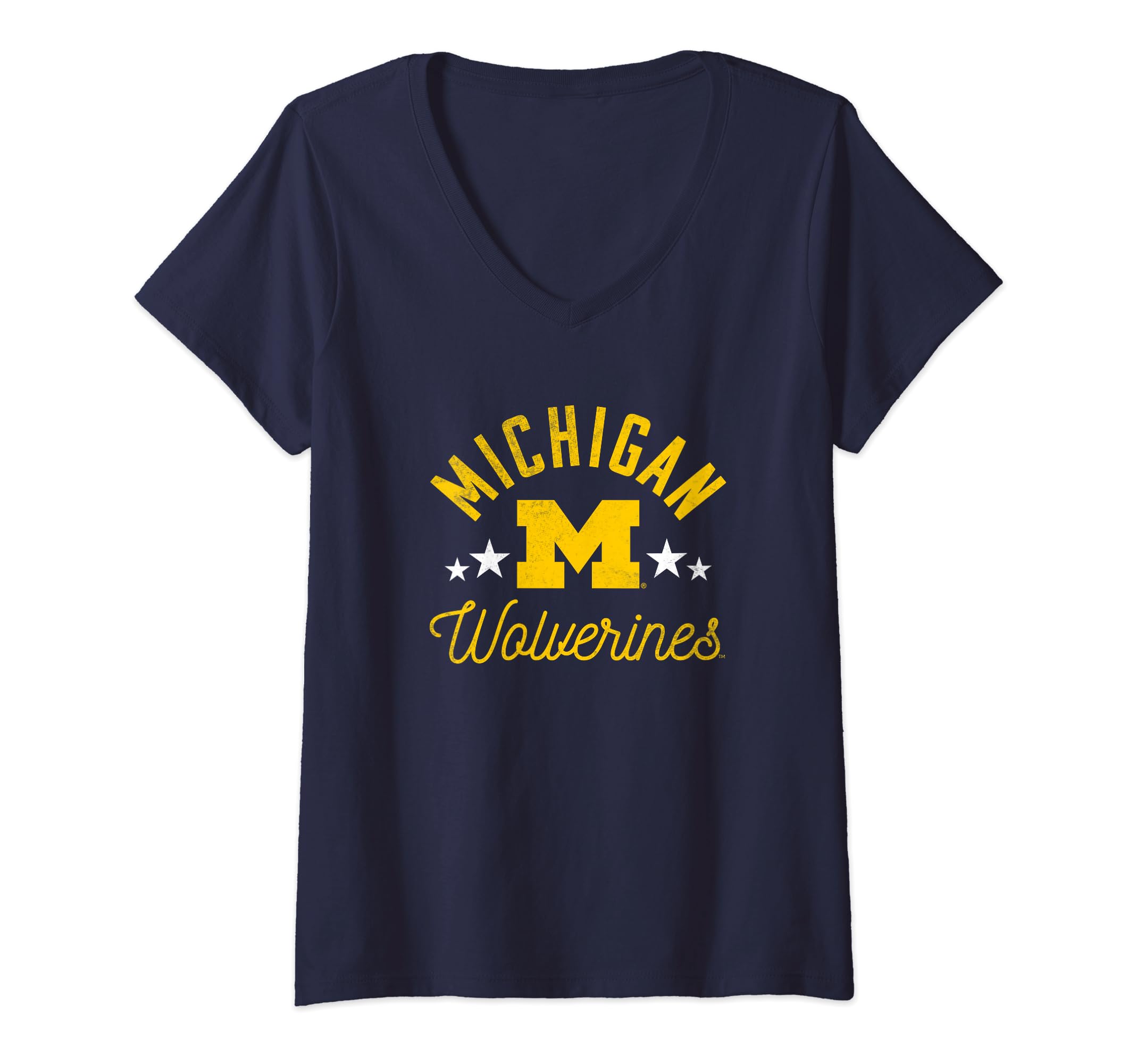 Womens University of Michigan Wolverines U of M Wolverines V-Neck T-Shirt