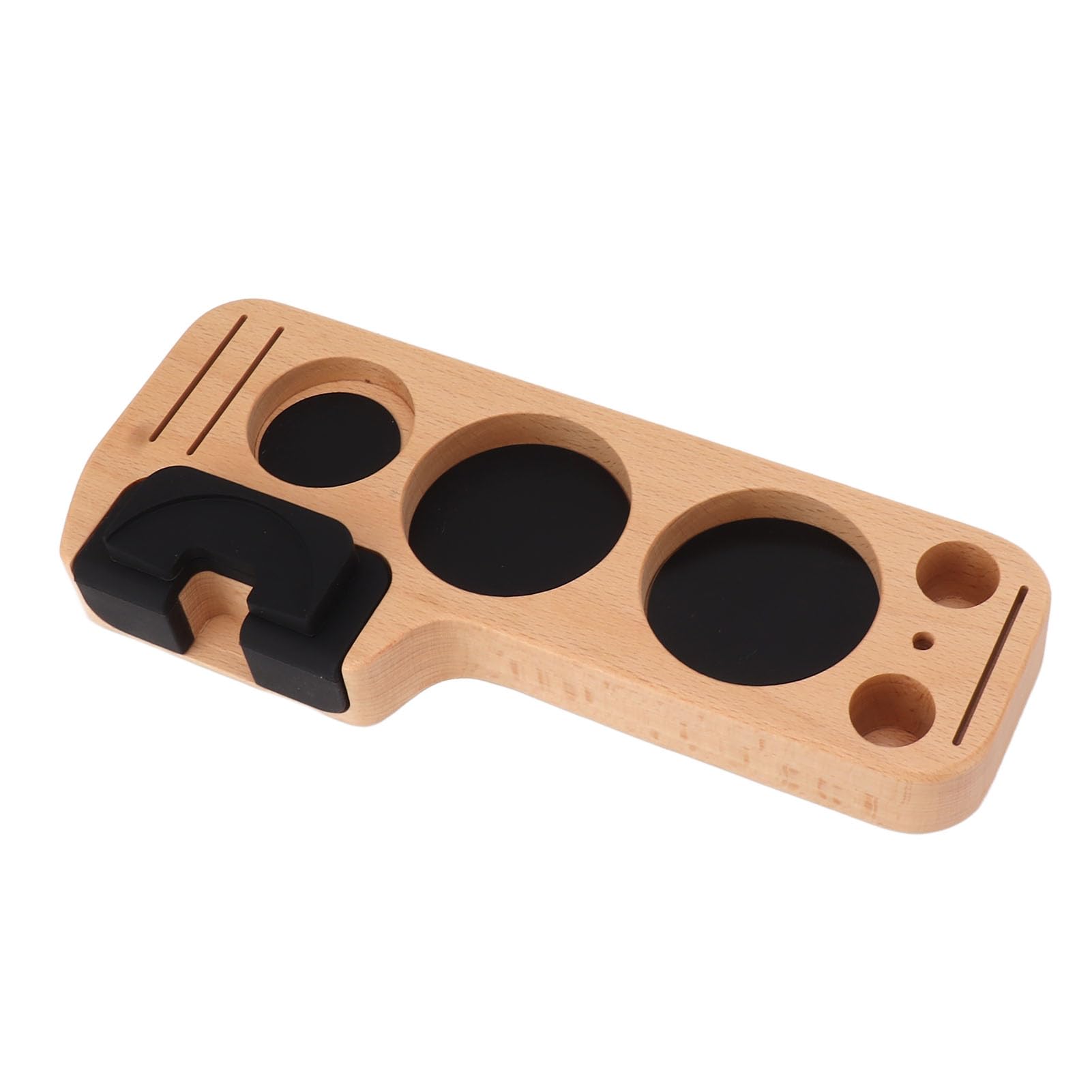 Estación de manipulación de café, soporte de manipulación de filtro de café de agarre cómodo de haya con almohadillas para hacer café (51 mm/2 pulgadas)