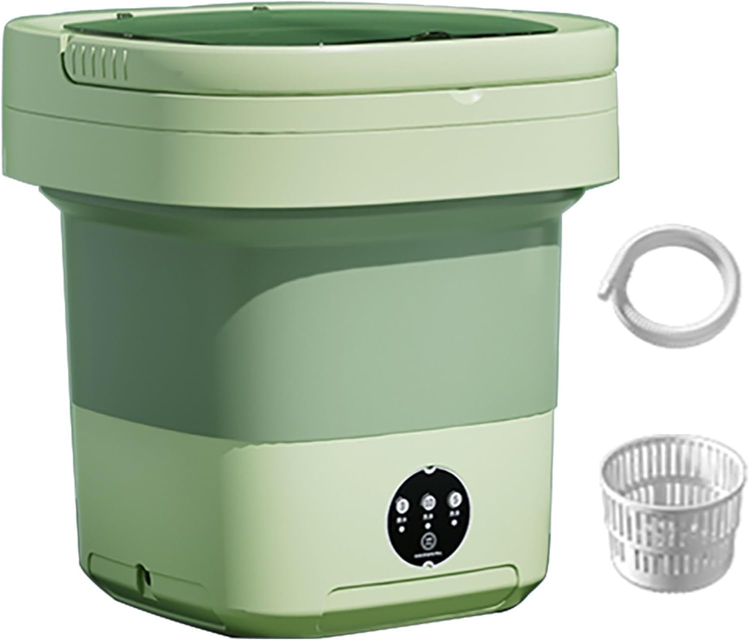 13L Mini Portable Washing Machine for Baby Clothes, Underwear & Small Items - Foldable, Ideal for RVs, Apartments, Dorms & Camping - Compact & Lightweight (Green)