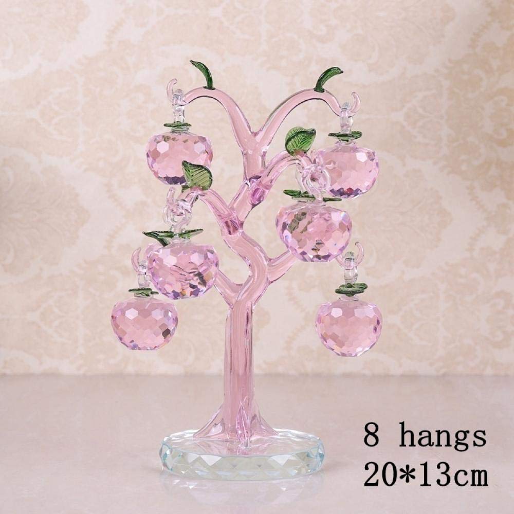 ガラス製リンゴ型置物 淡いピンク ガラス細工｜りんごのっけブタPK｜フォーカートグラスワークス