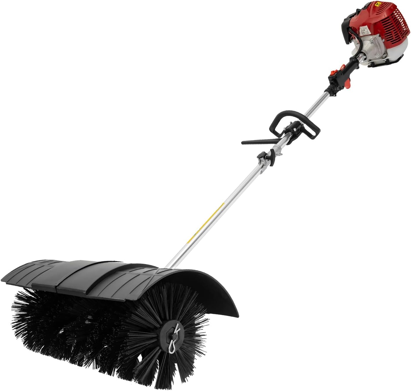 Gas Power Snow Sweeper Broom Handheld 2 Stroke 52cc, Artificial Grass Power Brush Lawn Sweeper Cleaner Tools with Shoulder Strap, Power Broom for Artificial Turf