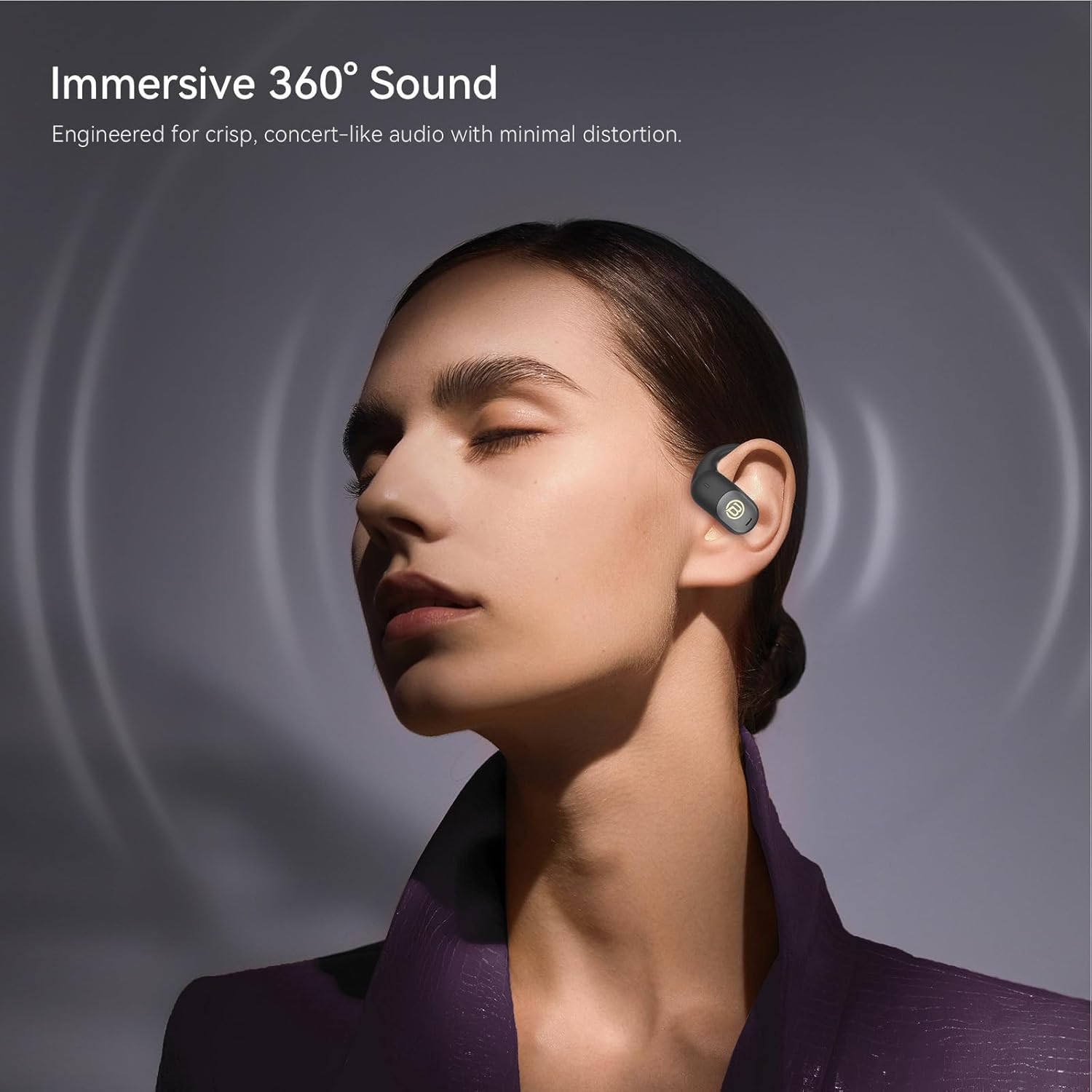 Open Ear Earbuds, Open Ear Headphones, Running Earbuds Wireless, Headphones Bluetooth Wireless 5.4, Noise Cancelling Earbuds 75H Playtime, IPX5 Waterproof Earphones for Workout, Running, Sport - 3