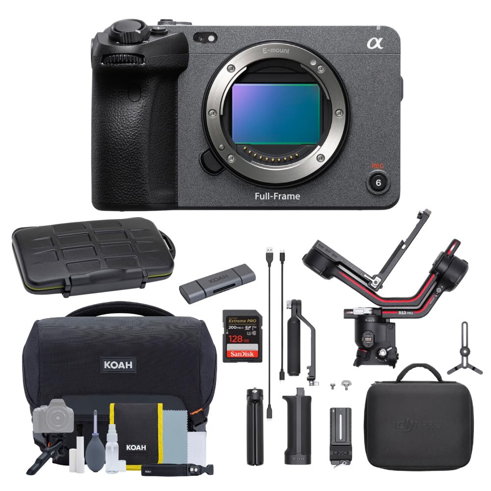Sony Alpha FX3 ILME-FX3 - Full-Frame Cinema Line Digital Camera Bundle with DJI RS 3 Pro Gimbal Stabilizer, 128 GB Memory Card, Memory Storage Case, and Camera Bag with Accessories (5 Items)