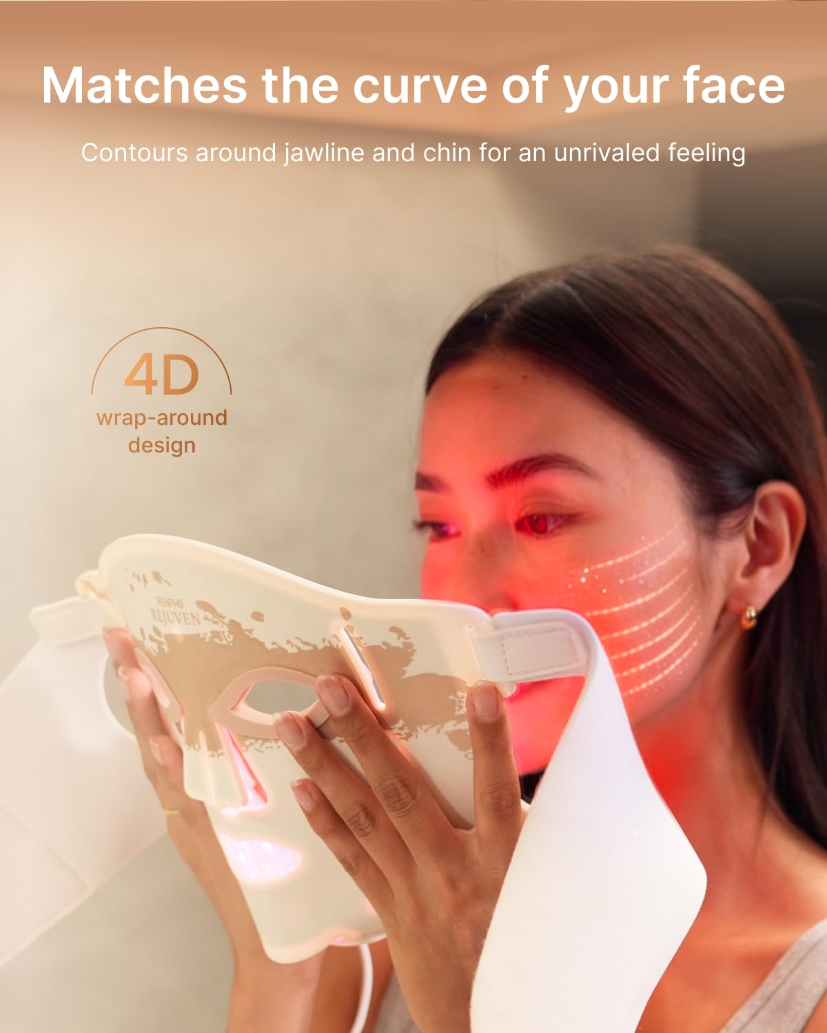 RENPHO Maschera Viso LED con 324 LED, Rossa, blu e Infrarossa da 630 nm | 3 modalità di luce, copertura completa del viso, senza fili, ricaricabile, regalo per donna, mamma e moglie