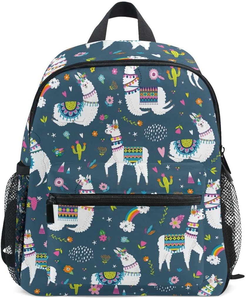 Joisal Llama Cactus Rainbow Tiny Backpack for Kids