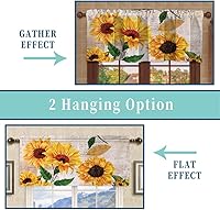 Vista 21 de Cortina cenefa, patrón japonés floral, cortinas de cocina, con bolsillo para cortina, cenefa de tratamiento para ventana de baño, 42 x 18 pulgadas