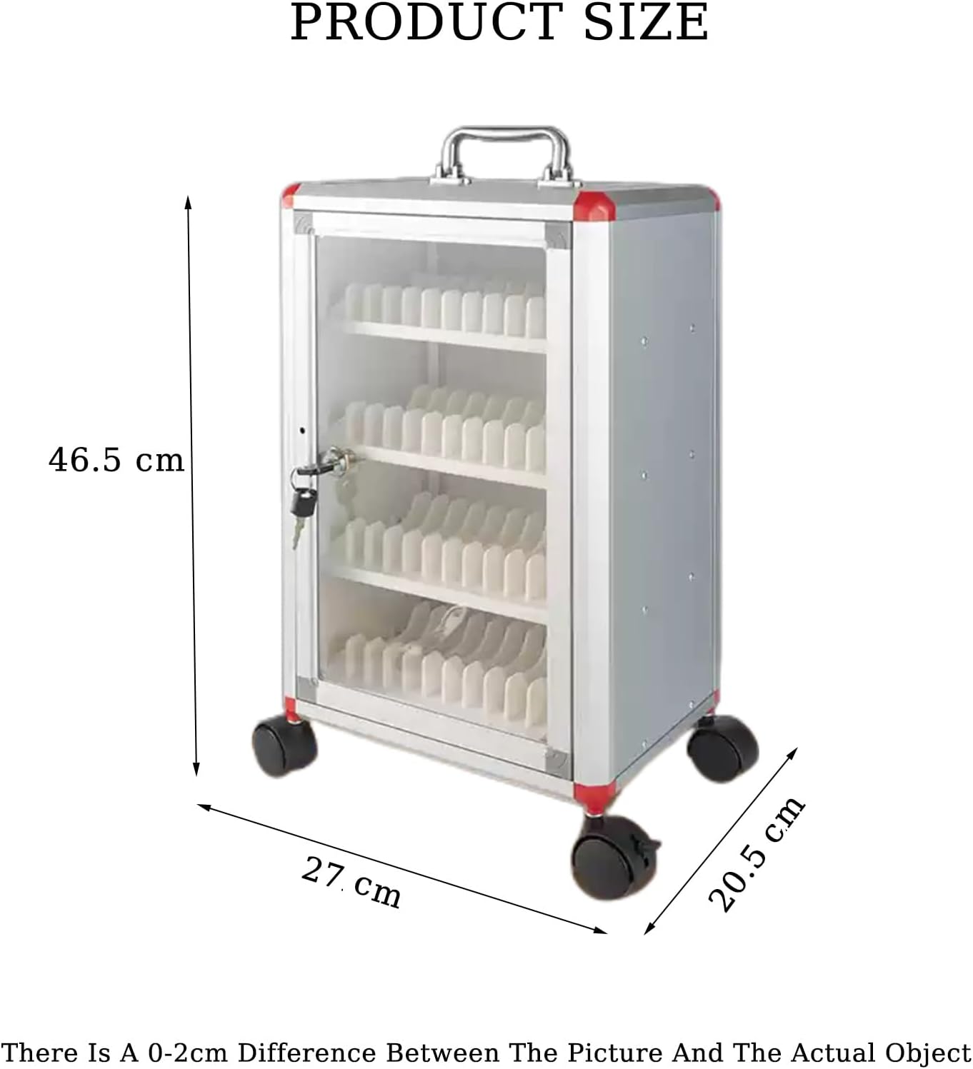Mobile Phone Storage Cabinet Transparent Mobile Phone Storage Cabinet Mobile Phone Storage Cabinet with Safety Lock,with Universal Wheels with Lock and Key,Portable Suita（One Color-48 grids）