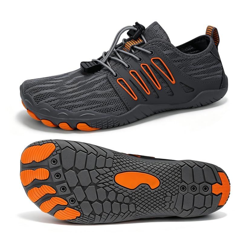 Image of Hike Barefoot Water Shoes for Women Men Footwear, Quick Dry Wide Toe Box Pro Beach Swim Athletic Sports Shoes, Non-Slip Lightweight Aqua Shoe for Pool Hiking Walking Kayaking Diving Surfing