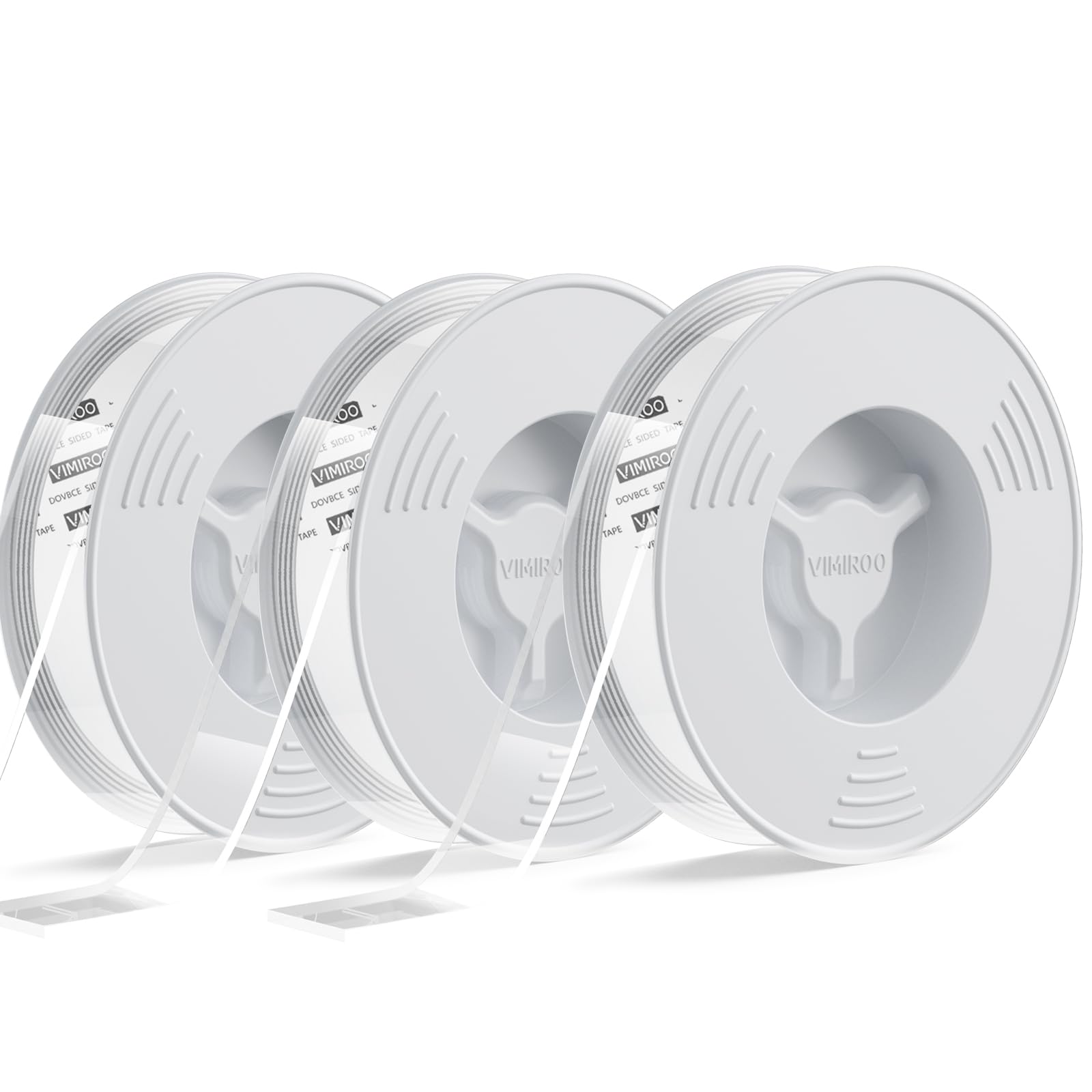 vimiroo Confezione da 3 nastri biadesivi resistenti, extra large da 5 m, nastro biadesivo trasparente, resistente e rimovibile, per appendere quadri, decorazione per tappeti