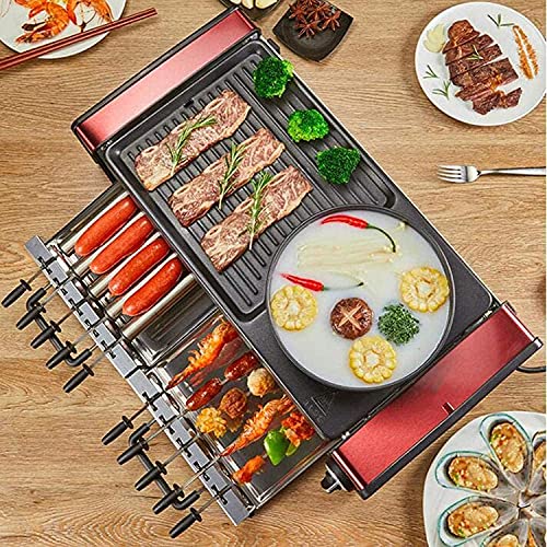 Inomhusgrill 1500W med non-stick, justerbar temp för 8 personer