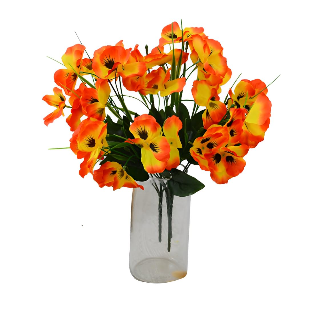 JPORSHU 5 Bundles Artificial Pansy Flowers UV Resistant Artificial Fake Flowers,Faux Silk Flowers,for Outdoors Garden Porch Window Box Home Wedding Farmhouse Decor (Orange)