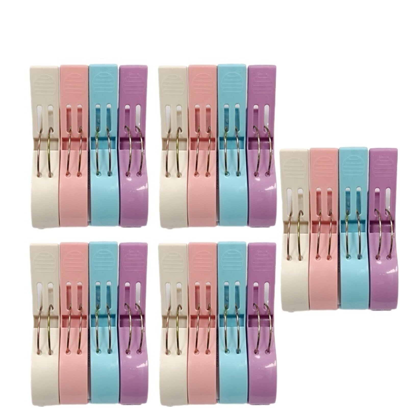 Plastic Clothes Pegs 4-20pc Plastic Beach Towel Clips Windproof Clothes Pins Color Pegs Bed Sheet Drying Racks Retaining Clip(Color2 20PC)
