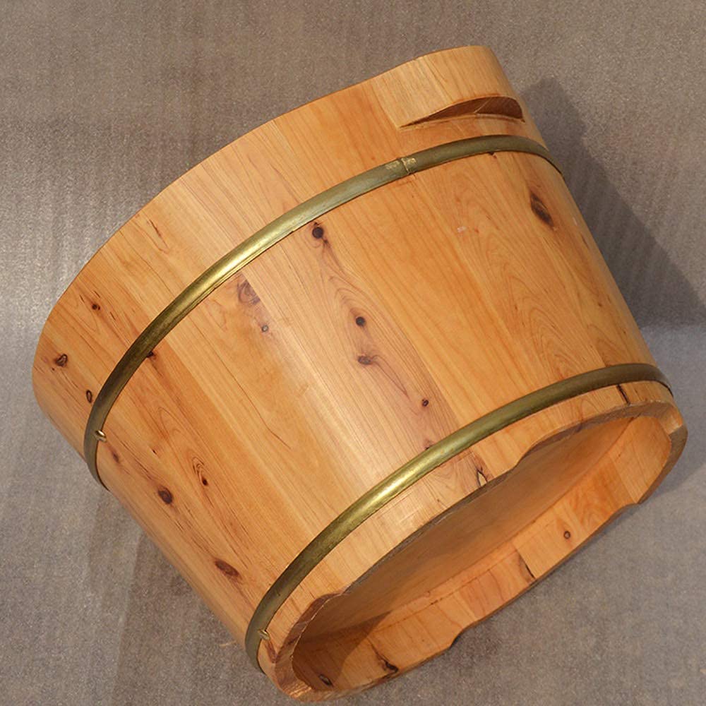 Natürlicher Holz-Fußbadeimer, elektrisches Fußmassagegerät, tragbar, binaural, Fußbadeschüssel, mit Deckel mit Massagegerät, Pediküre-Wanne, Spa-Massage-Fußeimer, ältere Menschen, Kinder, Badezimmer,