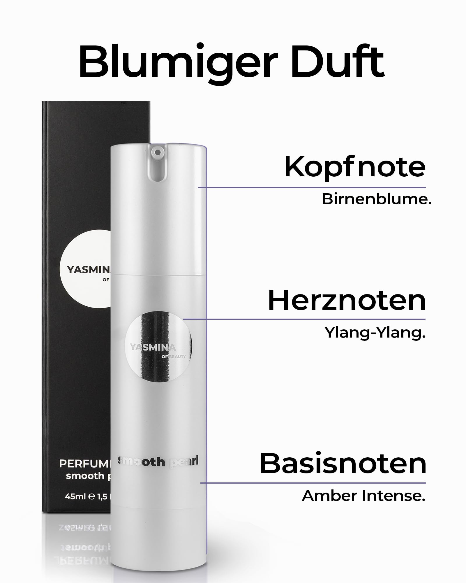 Smooth Pearl Parfum Oil Frauen - Parfum Damen - Intensiver, Ausgewogener Blumiger Duft - 100% Alkoholfrei - Pflegende Ätherische Öle