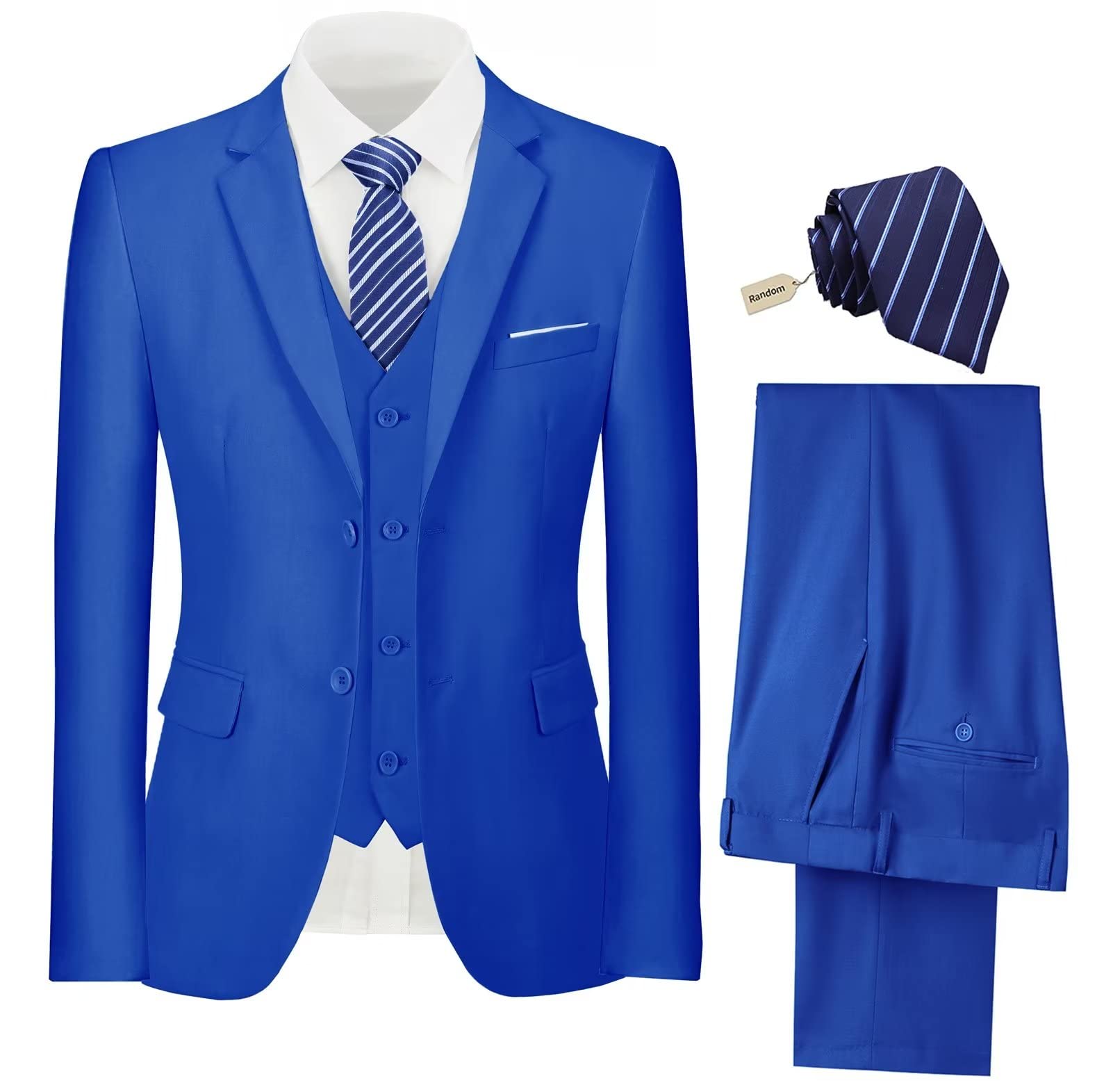 mens suit 3 piece set slim fit wedding groomsmen suit for men two buttons suits set solid jacket vest pants with tie