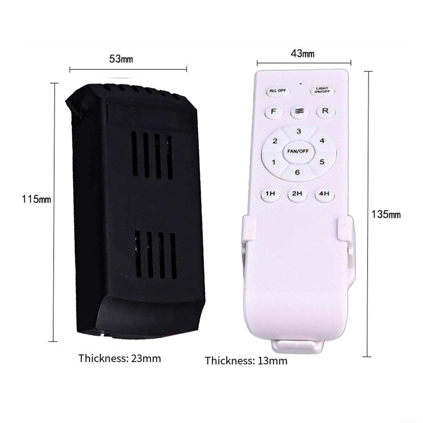 Kit de control remoto de ventilador de techo de conversión de frecuencia con 1-6 ajustes, rango de 30 m, entrada de 90-265 V, carcasa de PC, ventiladores de techo AC (negro/blanco) (versión