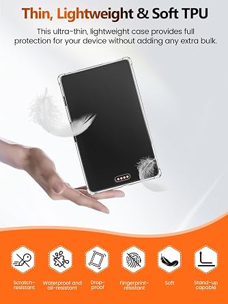 1-Pack Case Compatible with Xteink X3 eReader 3.7 Inch Smartphone Clear TPU Protective Cover with Lanyard, Four-Corner Airbag Shockproof, Slim Anti-Scratch, Drop-Resistant