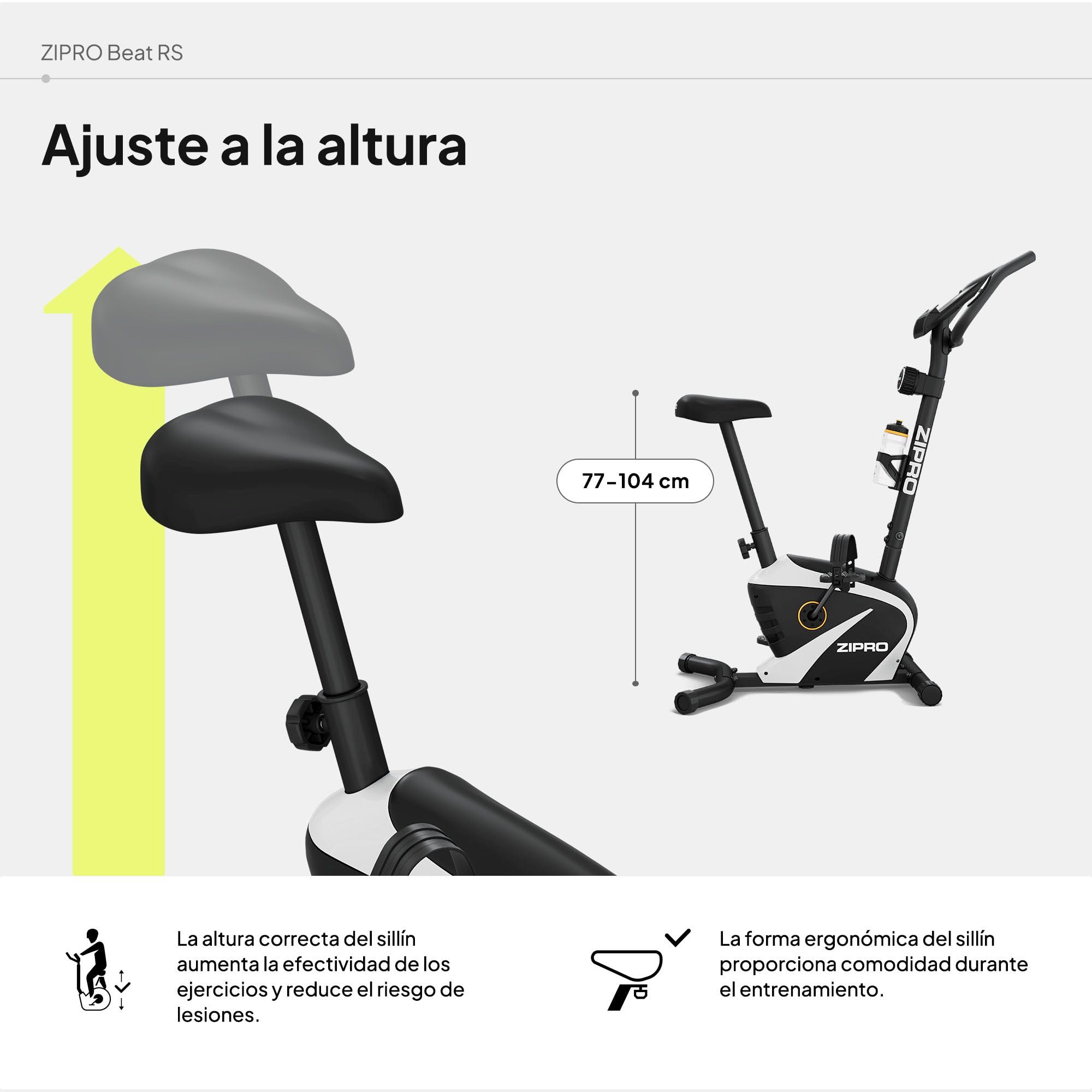 Zipro Bicicleta de entrenamiento en casa Beat, Bicicletas estáticas, Bicicleta magnética de entrenamiento, Bicicleta ergométrica 120kg, Bicicleta de interior, Bicicleta de entrenamiento en casa