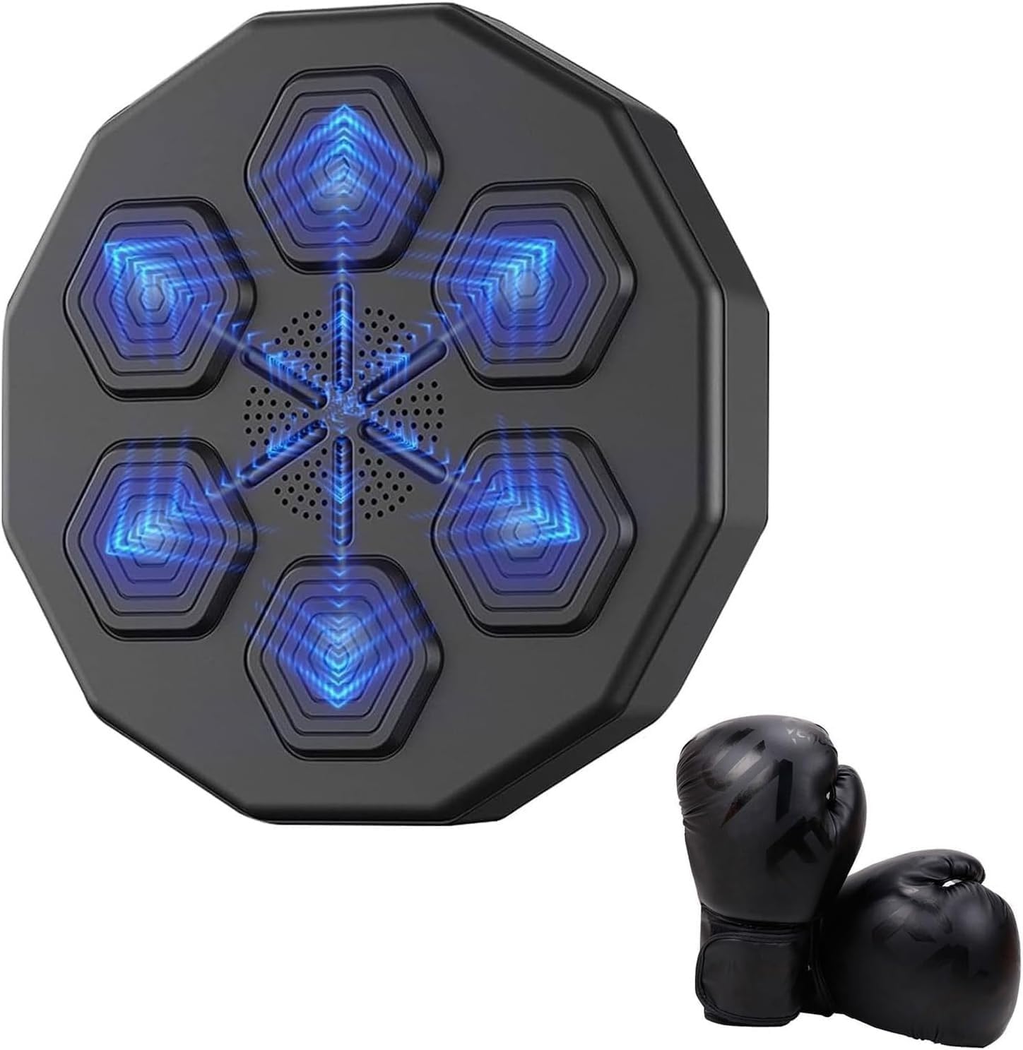 Macchina da Boxe Musicale Intelligente con Ricarica USB, Attrezzatura da Boxe Elettronica da Parete, Illuminazione, Bersaglio da Boxe, Allenamento con Guantoni per Bambini E Adulti, B, One Size