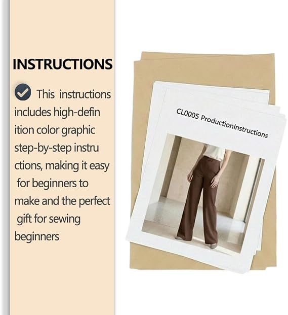 Pant Multi-Size Women's Sewing Patterns, Beginner Sewing kit, Gift for Sewing Enthusiasts. The kit Includes Full-Color HD Step-by-Step tutorials,Sewing templates for Tailoring and Fashion Design
